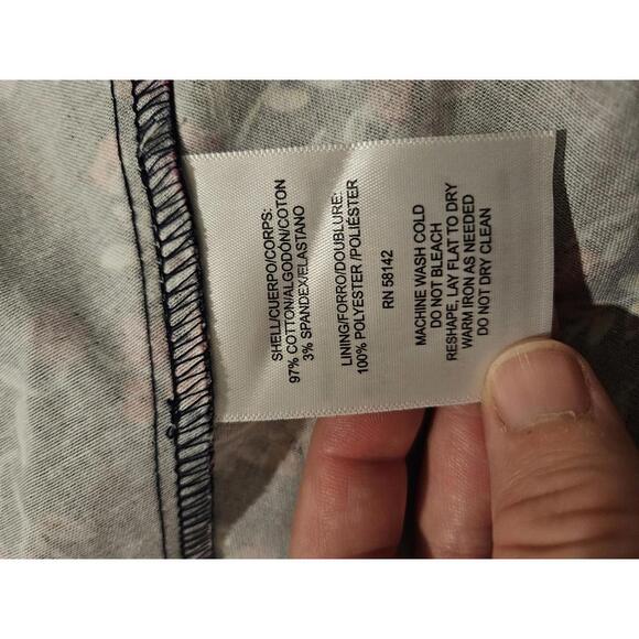 London Times size 8 Navy blue & pink floral a-line midi dress - Picture 5 of 5